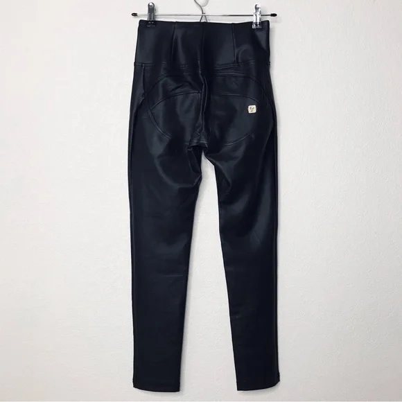 FREDDY WRUP Faux Leather High Waisted Pants Ankle Length Black - Picture 9 of 16